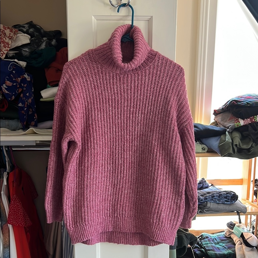 Old Navy Cozy Pink Cowl Neck Sweater